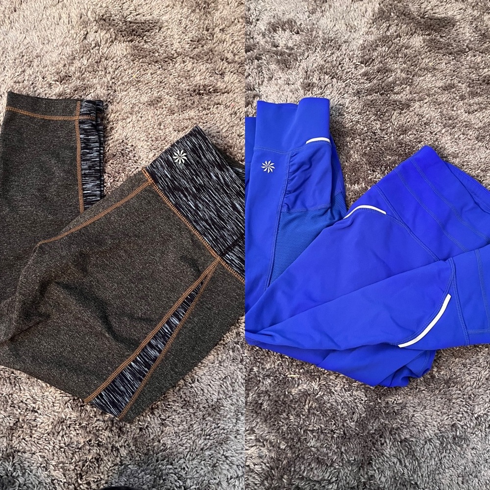 TWO PAIR OF ATHLETA CROPPED LEGGINGS SIZE S